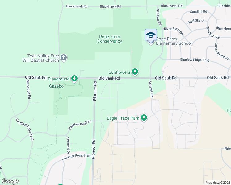 map of restaurants, bars, coffee shops, grocery stores, and more near 7451-7469 W Old Sauk Rd in Verona