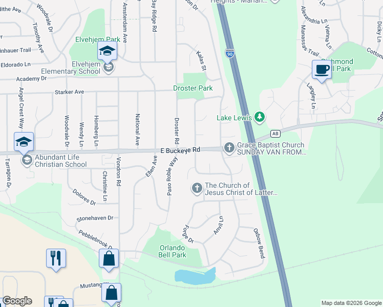 map of restaurants, bars, coffee shops, grocery stores, and more near 1713 Droster Road in Madison