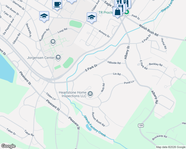 map of restaurants, bars, coffee shops, grocery stores, and more near 0 Nob Road in Utica