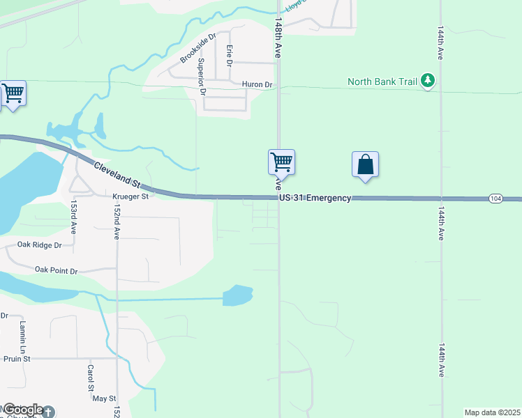 map of restaurants, bars, coffee shops, grocery stores, and more near 14840 Cleveland Street in Spring Lake