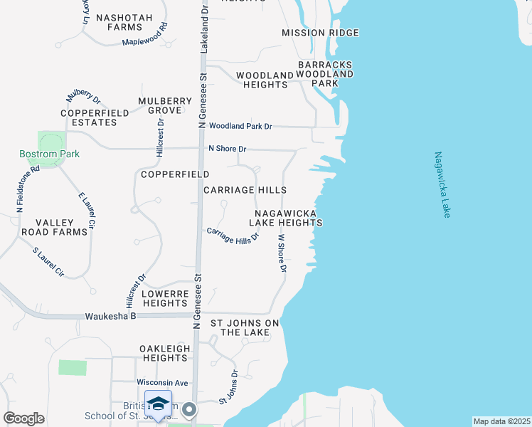map of restaurants, bars, coffee shops, grocery stores, and more near 2000 Carriage Hills Drive in Delafield