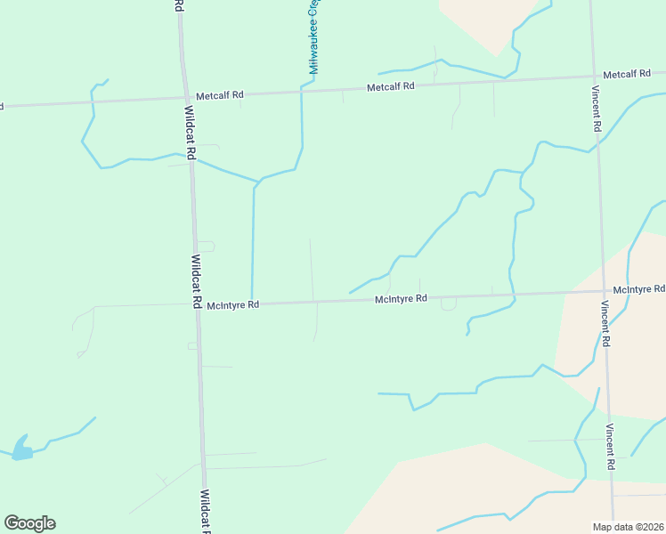 map of restaurants, bars, coffee shops, grocery stores, and more near 5832 McIntyre Road in North Street