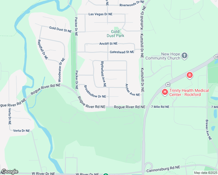 map of restaurants, bars, coffee shops, grocery stores, and more near 6148 Blythefield Avenue Northeast in Rockford