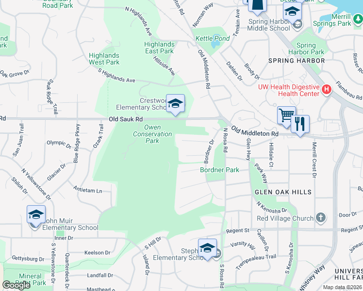 map of restaurants, bars, coffee shops, grocery stores, and more near 5754 Bittersweet Place in Madison