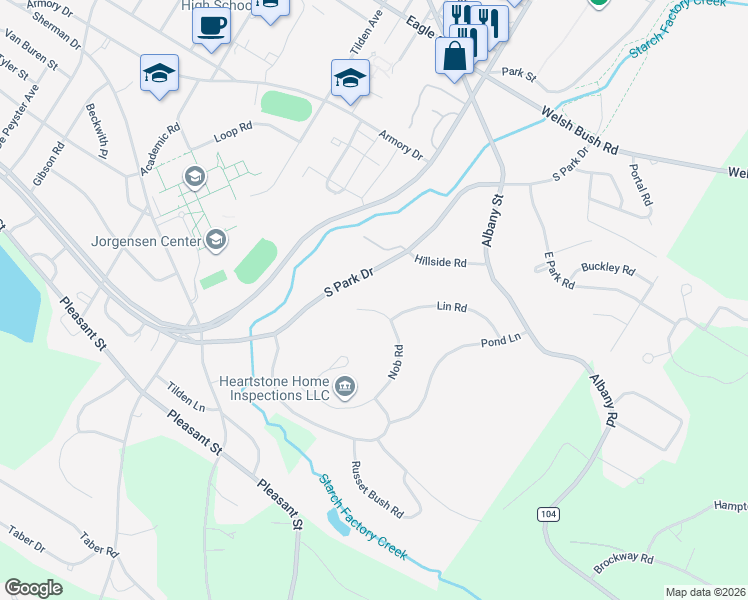 map of restaurants, bars, coffee shops, grocery stores, and more near 1433 South Park Drive in Utica