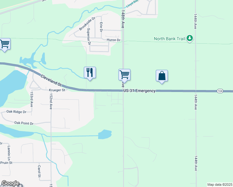 map of restaurants, bars, coffee shops, grocery stores, and more near 16727 Buckley Drive in Spring Lake
