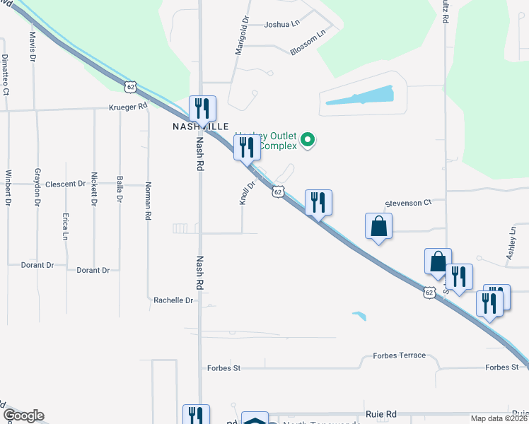 map of restaurants, bars, coffee shops, grocery stores, and more near 3332 Niagara Falls Boulevard in North Tonawanda