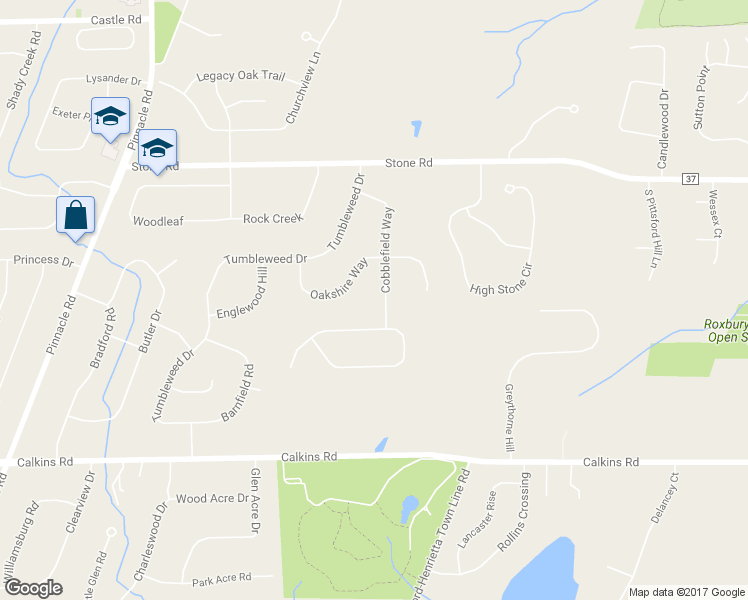 map of restaurants, bars, coffee shops, grocery stores, and more near 89 Cobblefield Way in Pittsford