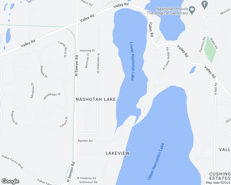 map of restaurants, bars, coffee shops, grocery stores, and more near 2950 North Interlaken Drive in Oconomowoc
