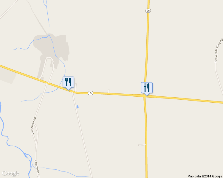 map of restaurants, bars, coffee shops, grocery stores, and more near 5743 E State Route 5 in Vernon
