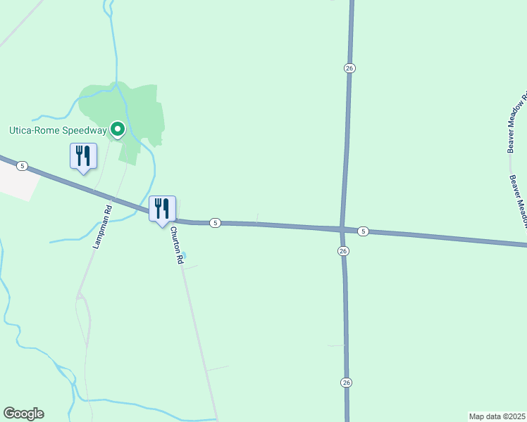 map of restaurants, bars, coffee shops, grocery stores, and more near 5743 E State Route 5 in Vernon