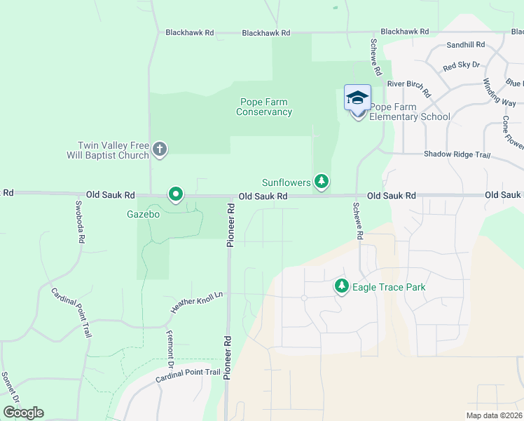 map of restaurants, bars, coffee shops, grocery stores, and more near 7492 Old Sauk Road in Middleton