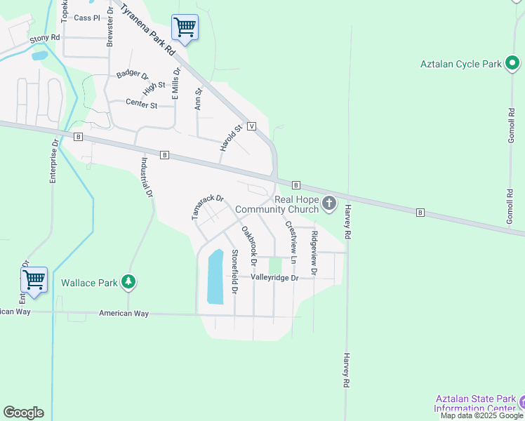 map of restaurants, bars, coffee shops, grocery stores, and more near 202 Wildflower Way in Lake Mills