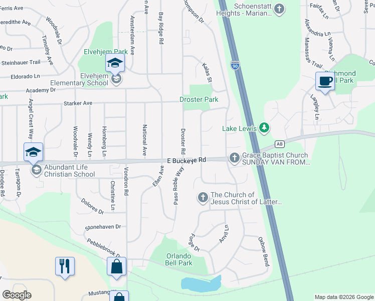 map of restaurants, bars, coffee shops, grocery stores, and more near 1713 Droster Road in Madison