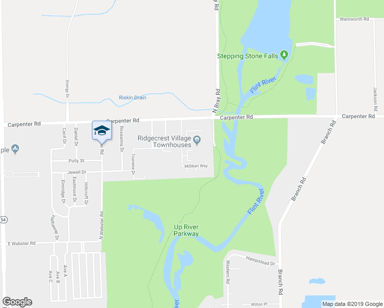 map of restaurants, bars, coffee shops, grocery stores, and more near 2654 Judy Court in Flint