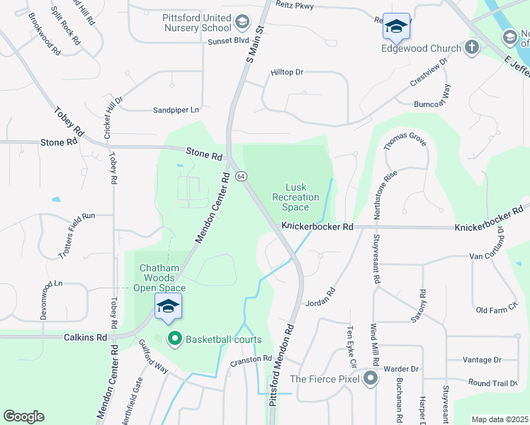 map of restaurants, bars, coffee shops, grocery stores, and more near 218 Pittsford Mendon Road in Pittsford