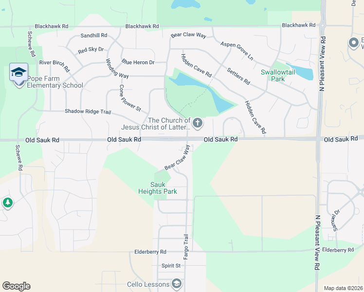 map of restaurants, bars, coffee shops, grocery stores, and more near 641 Bear Claw Way in Middleton