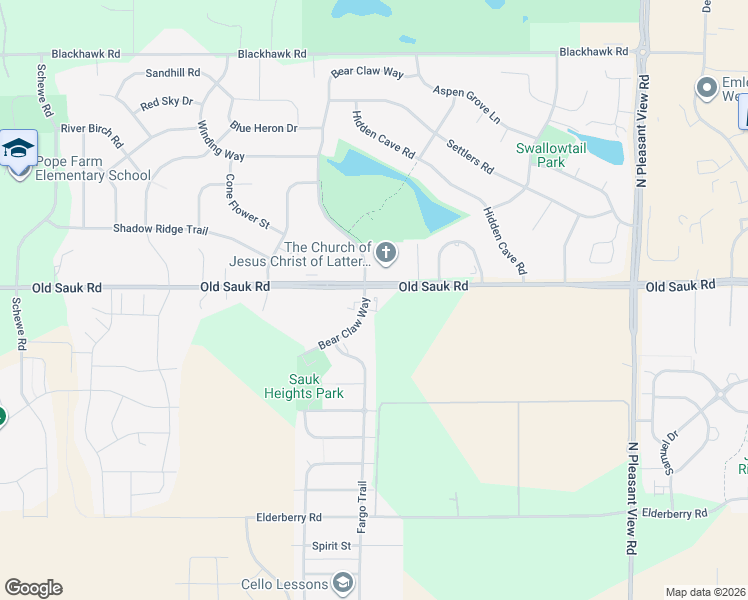 map of restaurants, bars, coffee shops, grocery stores, and more near 641 Bear Claw Way in Middleton