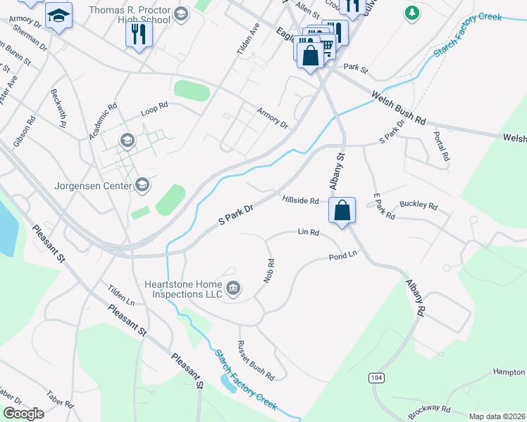 map of restaurants, bars, coffee shops, grocery stores, and more near 1433 S Park Dr in Utica