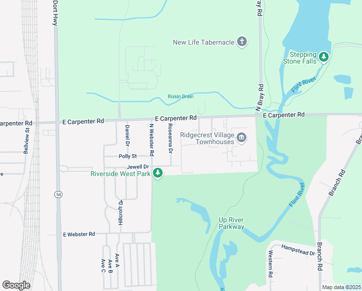 map of restaurants, bars, coffee shops, grocery stores, and more near 225 Morningside Drive in Flint