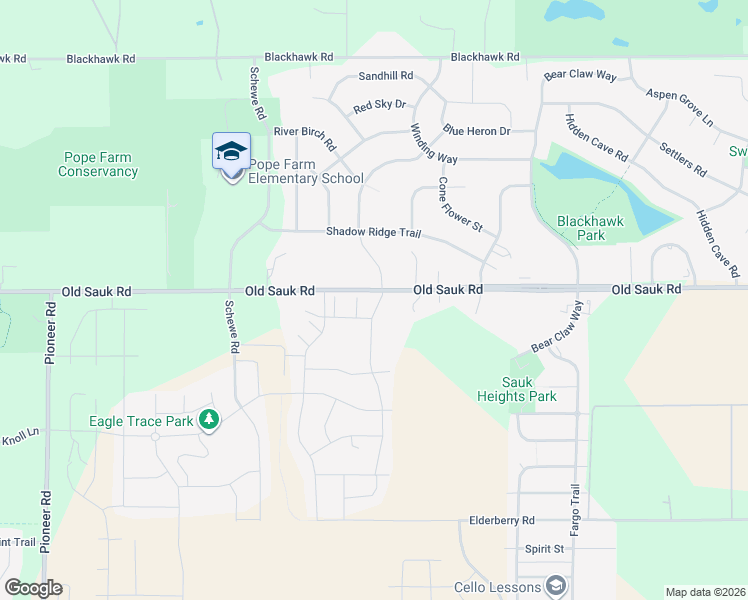 map of restaurants, bars, coffee shops, grocery stores, and more near 640 Big Stone Trail in Middleton