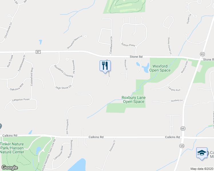 map of restaurants, bars, coffee shops, grocery stores, and more near 22 South Pittsford Hill Lane in Pittsford