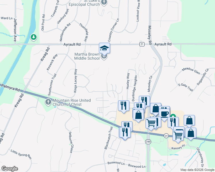 map of restaurants, bars, coffee shops, grocery stores, and more near 22 Heron Way North in Fairport