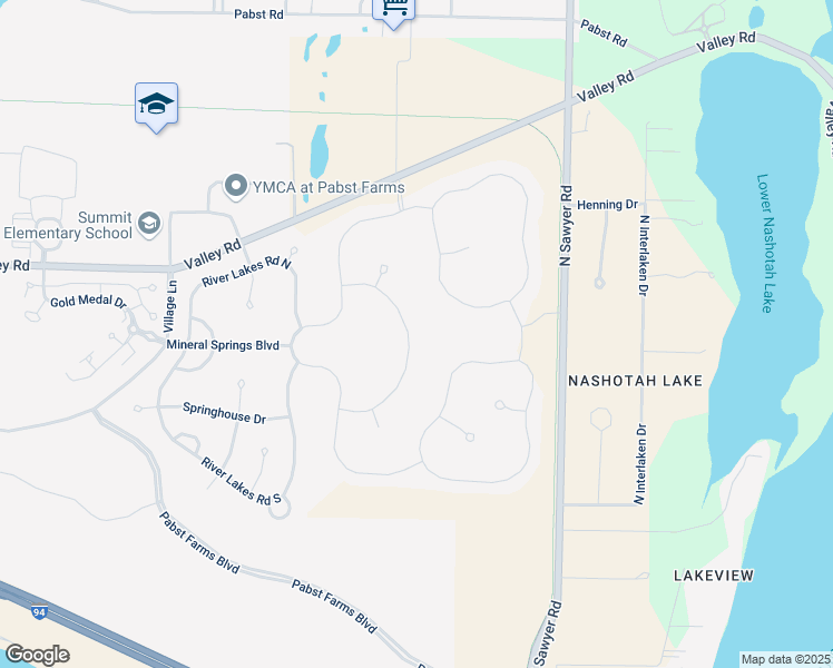 map of restaurants, bars, coffee shops, grocery stores, and more near 3006 Mendota Drive in Oconomowoc