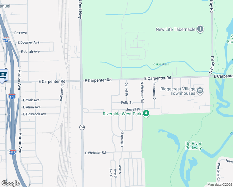 map of restaurants, bars, coffee shops, grocery stores, and more near 6808 Cecil Drive in Flint