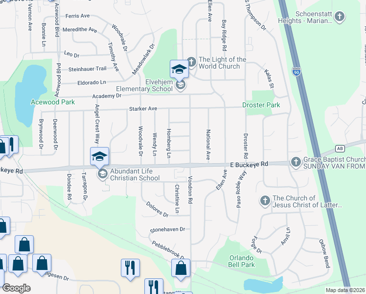 map of restaurants, bars, coffee shops, grocery stores, and more near 5113 Melinda Drive in Madison
