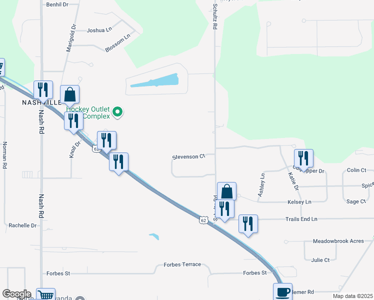map of restaurants, bars, coffee shops, grocery stores, and more near 3486 Stevenson Court in North Tonawanda