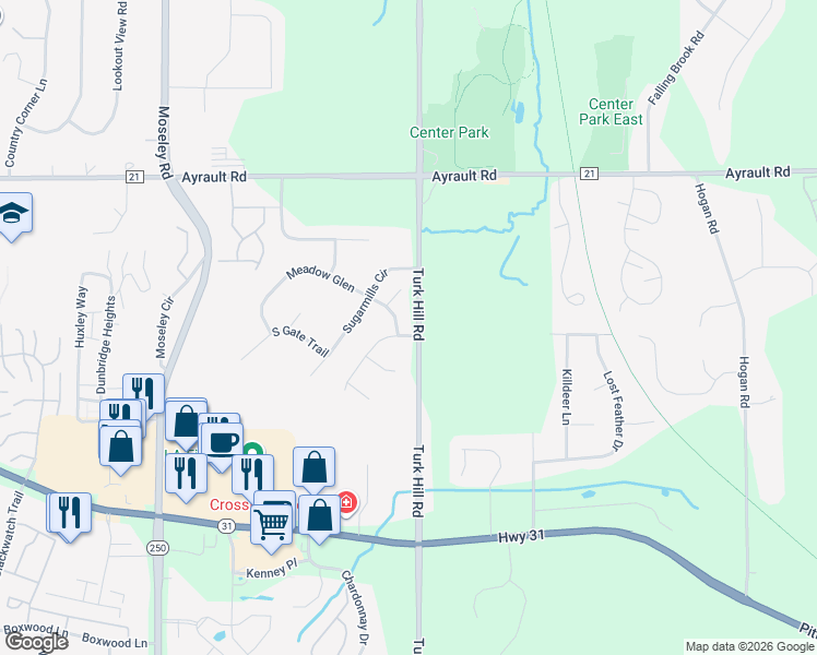 map of restaurants, bars, coffee shops, grocery stores, and more near 8 Meadow Glen in Fairport