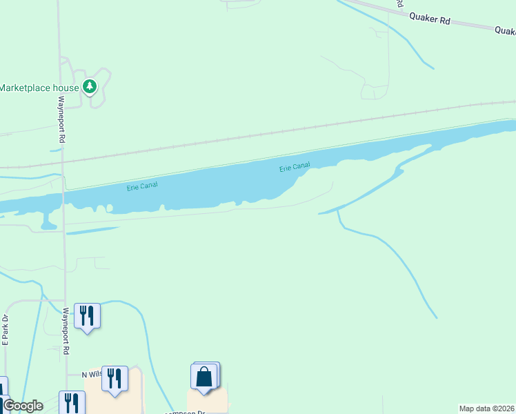 map of restaurants, bars, coffee shops, grocery stores, and more near 689 Canal Drive East in Macedon
