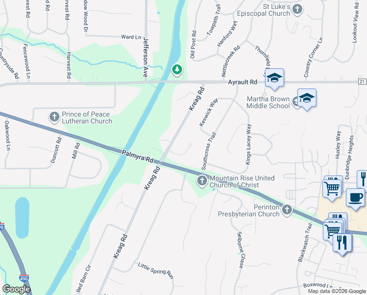 map of restaurants, bars, coffee shops, grocery stores, and more near 12 Autumn Blaze Trail in Fairport