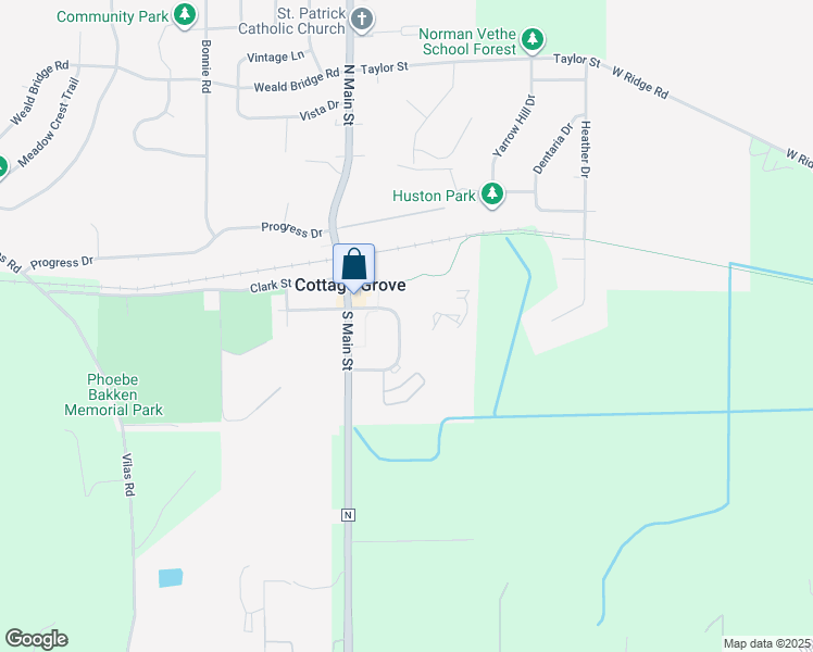 map of restaurants, bars, coffee shops, grocery stores, and more near 107 East Reynolds Street in Cottage Grove
