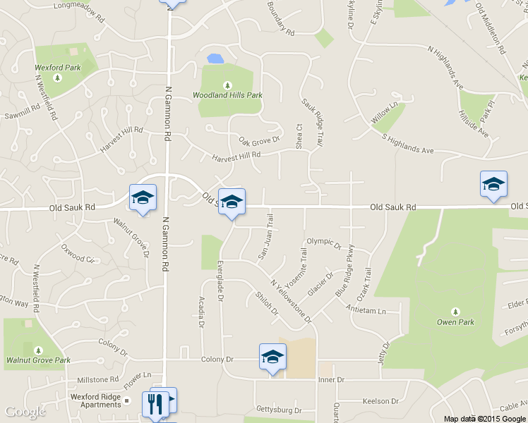 map of restaurants, bars, coffee shops, grocery stores, and more near 6614 Old Sauk Road in Madison