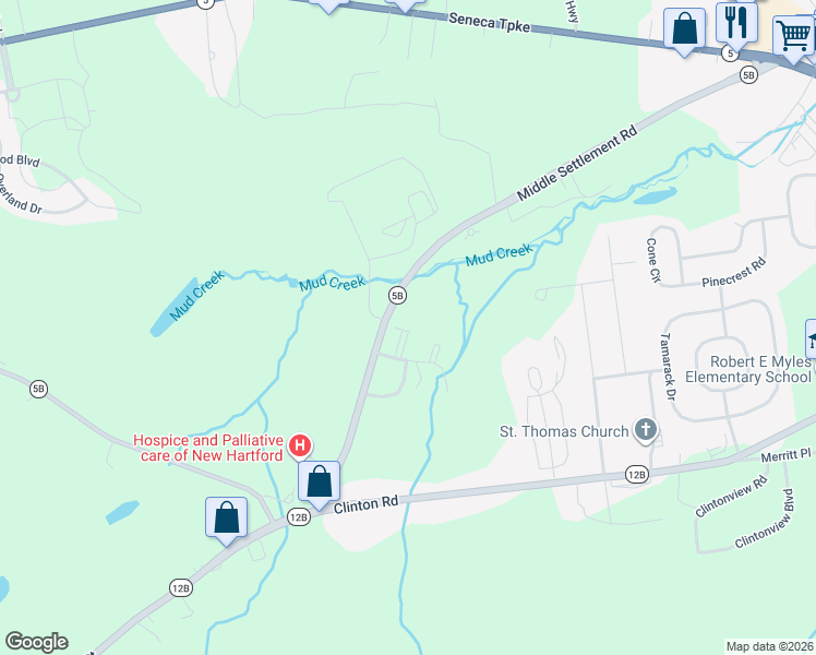 map of restaurants, bars, coffee shops, grocery stores, and more near in Oneida County