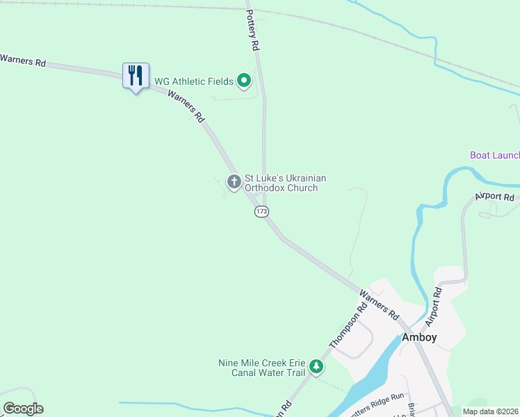 map of restaurants, bars, coffee shops, grocery stores, and more near 3299 Warners Road in Warners