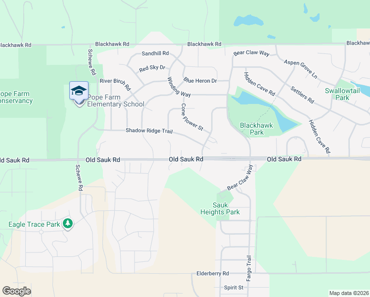 map of restaurants, bars, coffee shops, grocery stores, and more near 9624 Old Sauk Road in Middleton