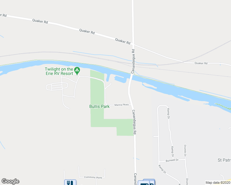 map of restaurants, bars, coffee shops, grocery stores, and more near 1125 Marina Parkway in Macedon