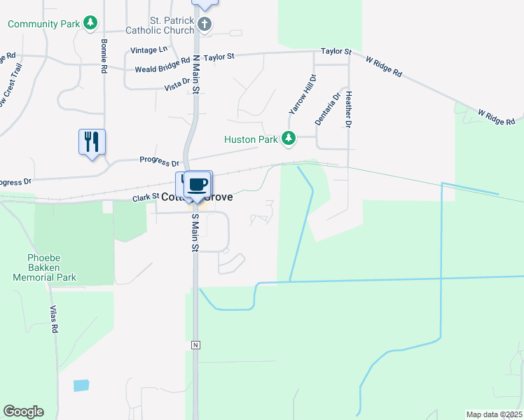 map of restaurants, bars, coffee shops, grocery stores, and more near 139 East Reynolds Street in Cottage Grove