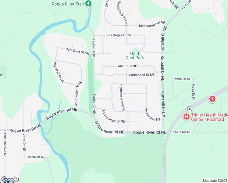 map of restaurants, bars, coffee shops, grocery stores, and more near 6232 Meadowlark Street Northeast in Rockford