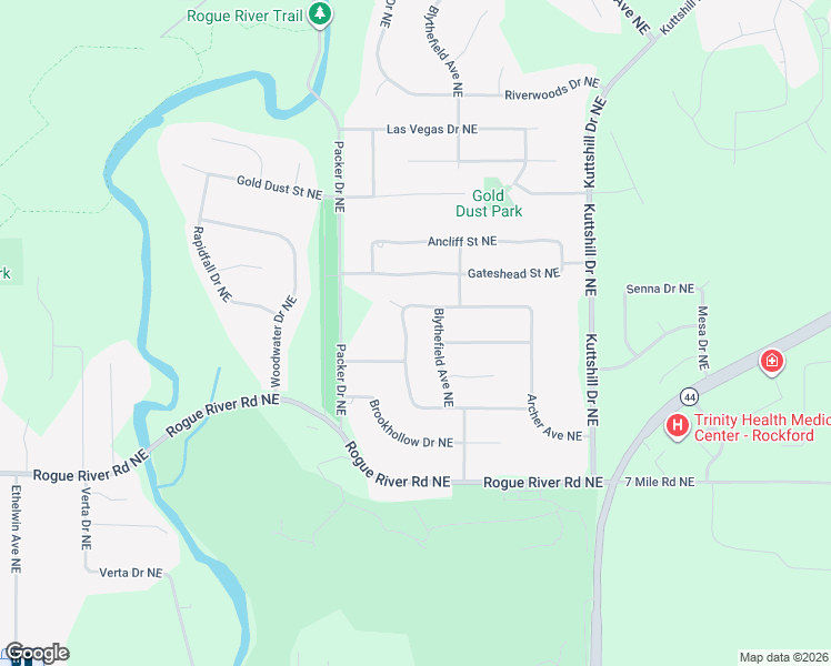 map of restaurants, bars, coffee shops, grocery stores, and more near 6232 Meadowlark Street Northeast in Rockford