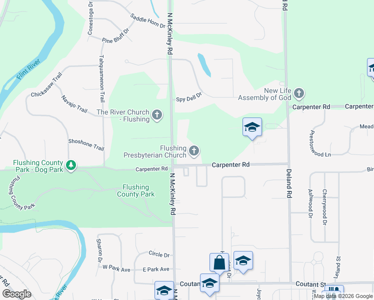 map of restaurants, bars, coffee shops, grocery stores, and more near 5044 North McKinley Road in Flushing