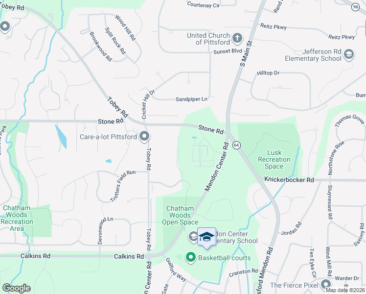 map of restaurants, bars, coffee shops, grocery stores, and more near 15 Turnberry Lane in Pittsford