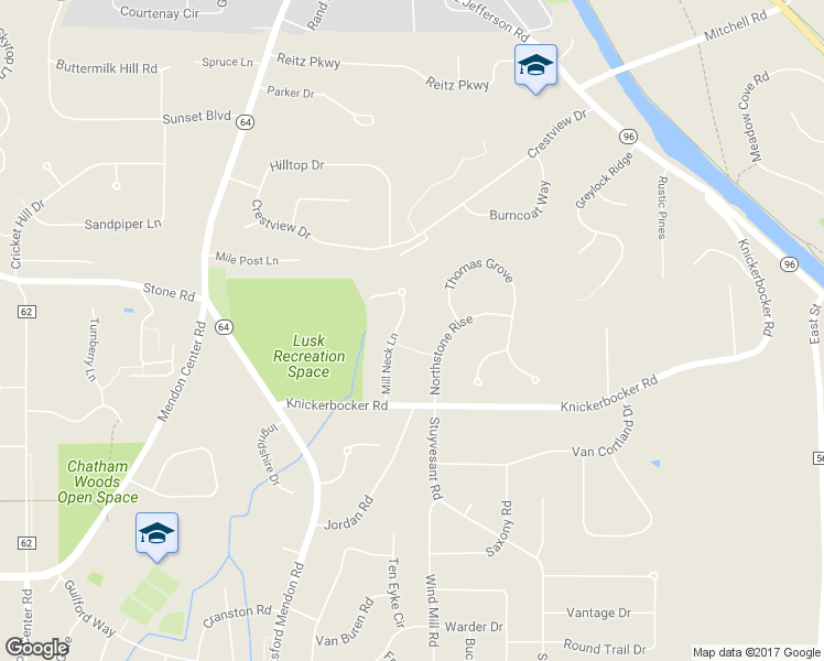 map of restaurants, bars, coffee shops, grocery stores, and more near 15 Mill Neck Lane in Pittsford