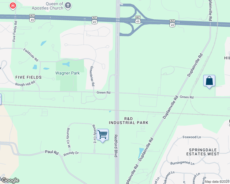 map of restaurants, bars, coffee shops, grocery stores, and more near 213 Green Road in Pewaukee