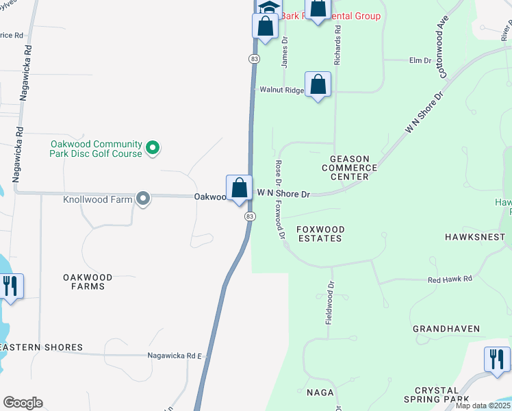 map of restaurants, bars, coffee shops, grocery stores, and more near 1310 Wisconsin 83 in Pewaukee