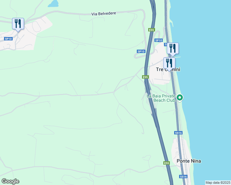map of restaurants, bars, coffee shops, grocery stores, and more near 38 Contrada Marina in Provincia di Fermo