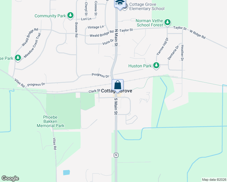map of restaurants, bars, coffee shops, grocery stores, and more near 147 East Reynolds Street in Cottage Grove